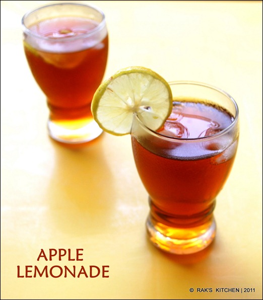 Apple lemonade recipe Raks Kitchen Indian Vegetarian recipes